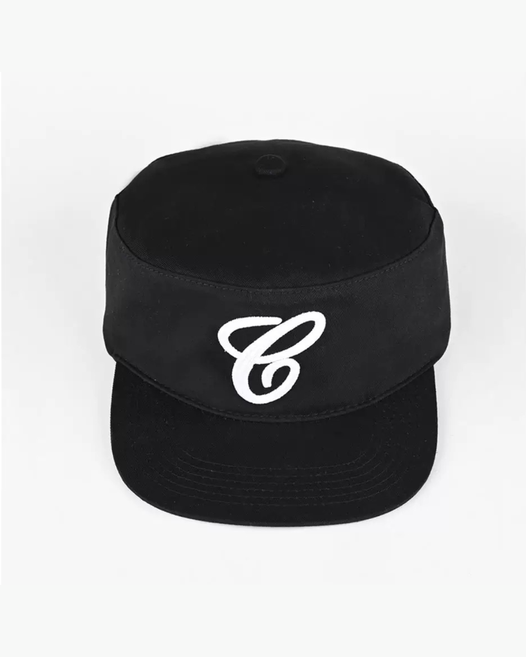 Embroidered flat top hat