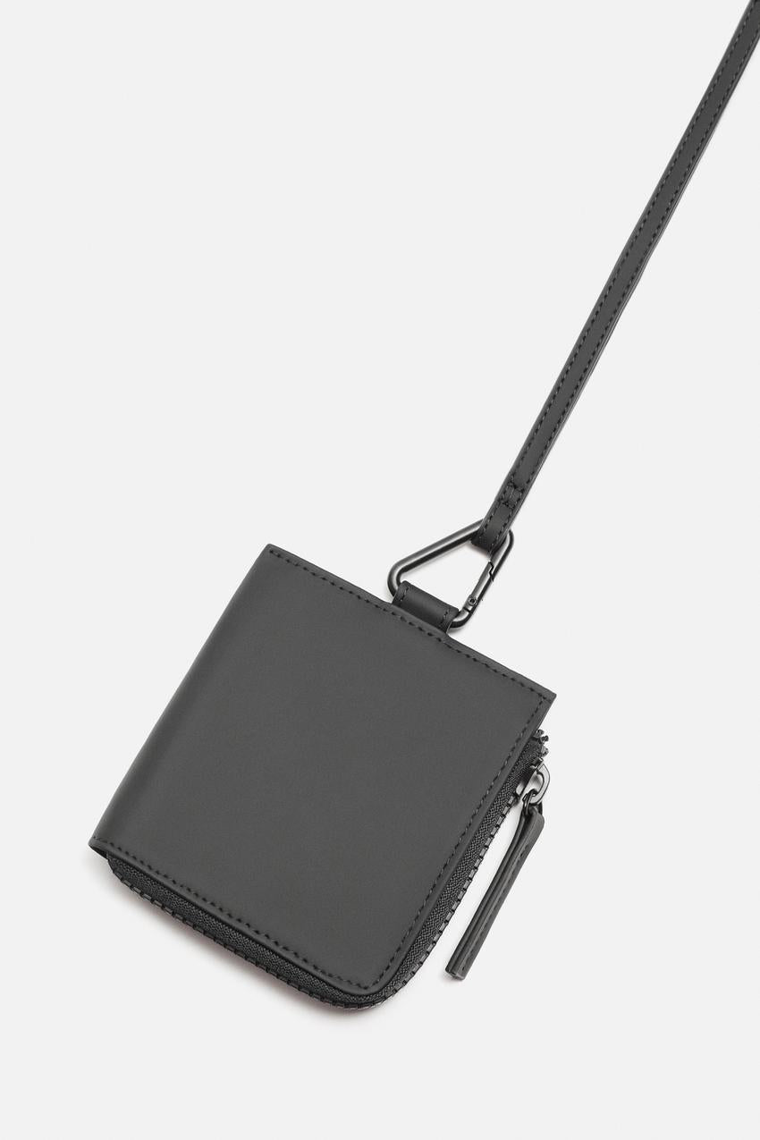 Zara Wallet with neck extension in black