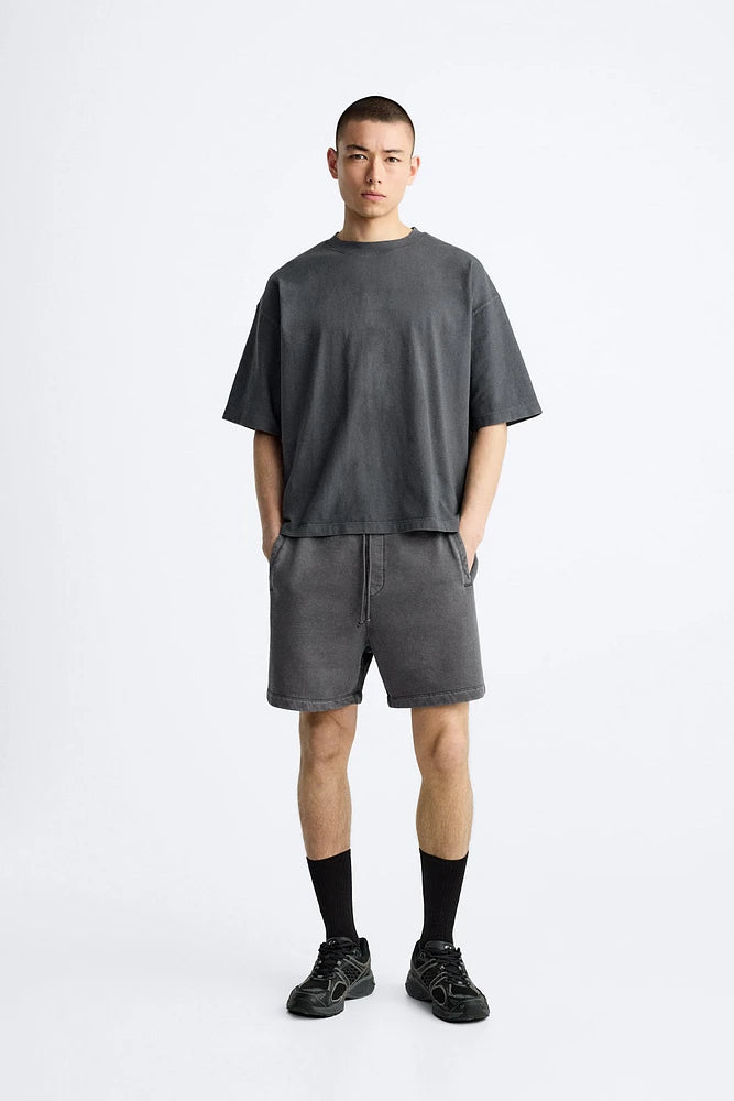 ZARA FADED JOGGER BERMUDA SHORT