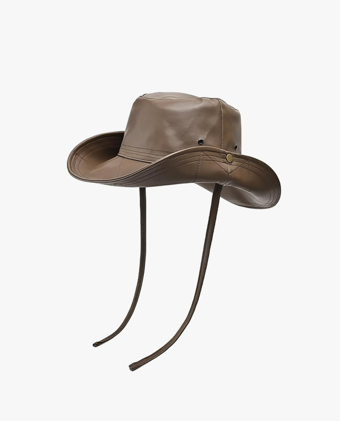 Faux leather bucket hat