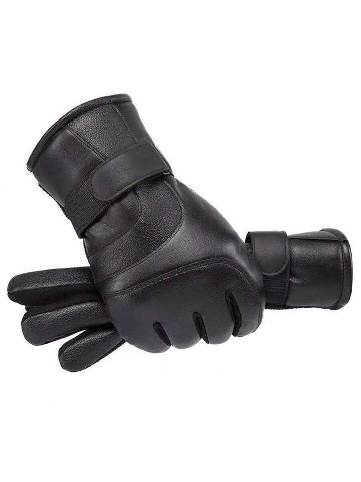 Mitten faux leather glove