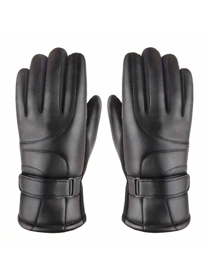 Mitten faux leather glove