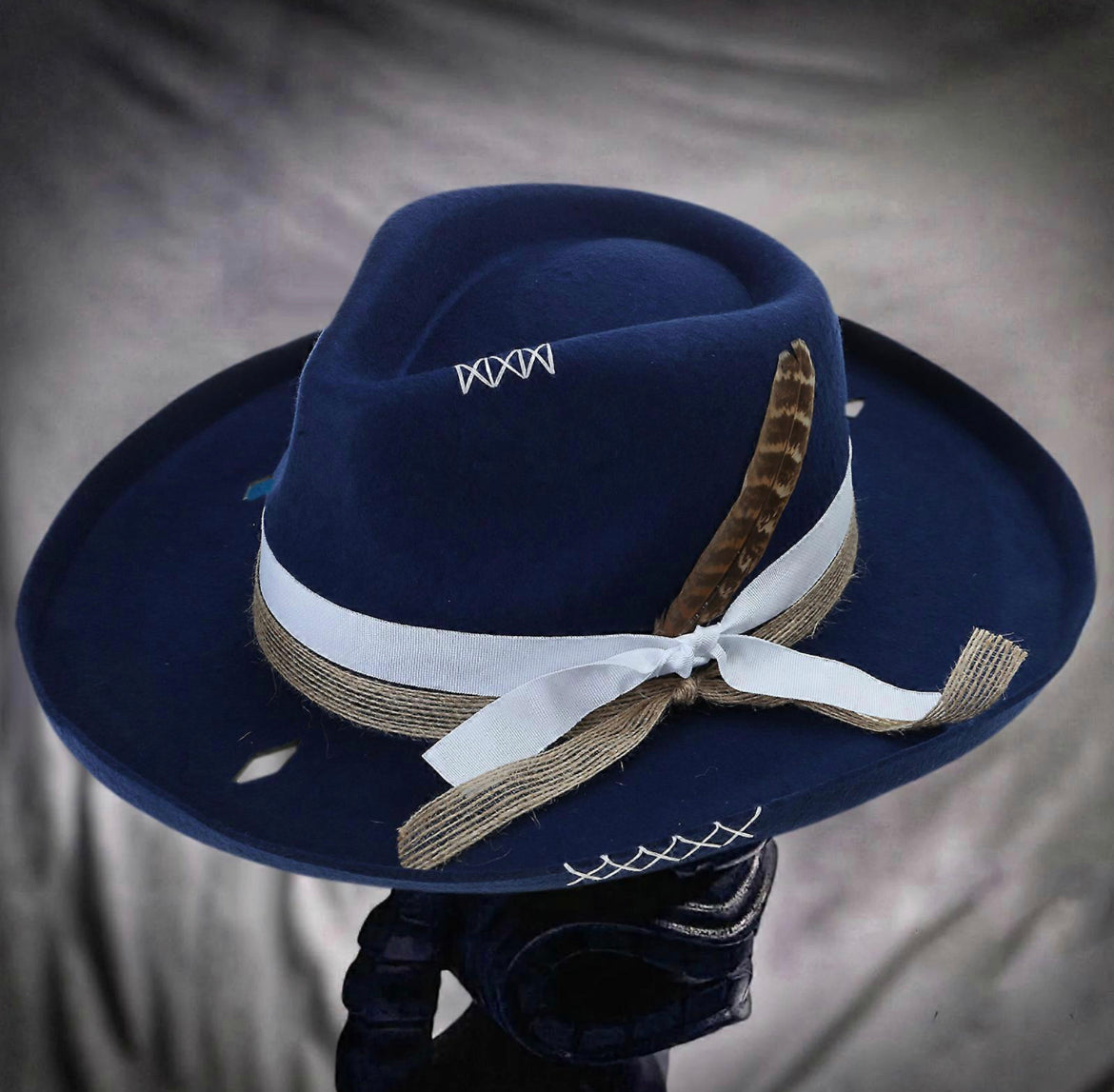 Distressed brim hat