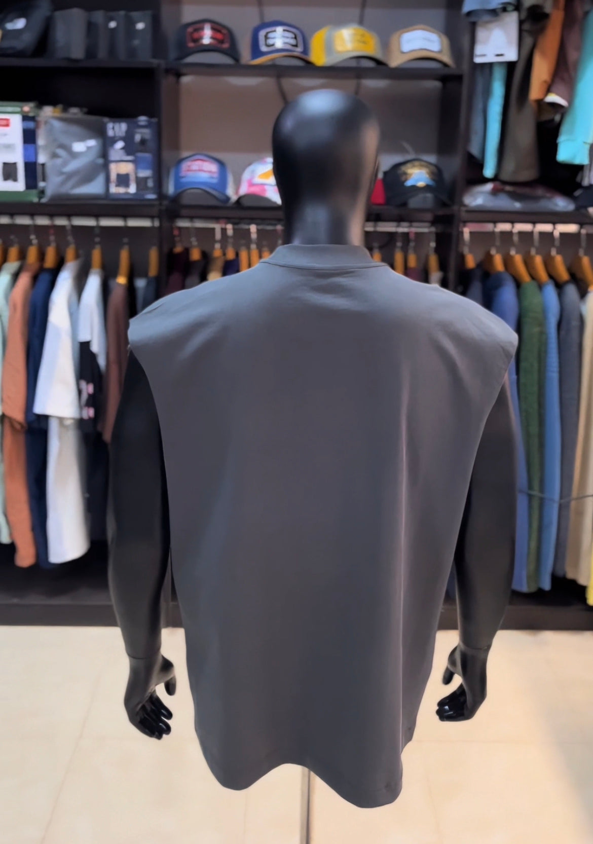 300GSM extended neck sleeveless