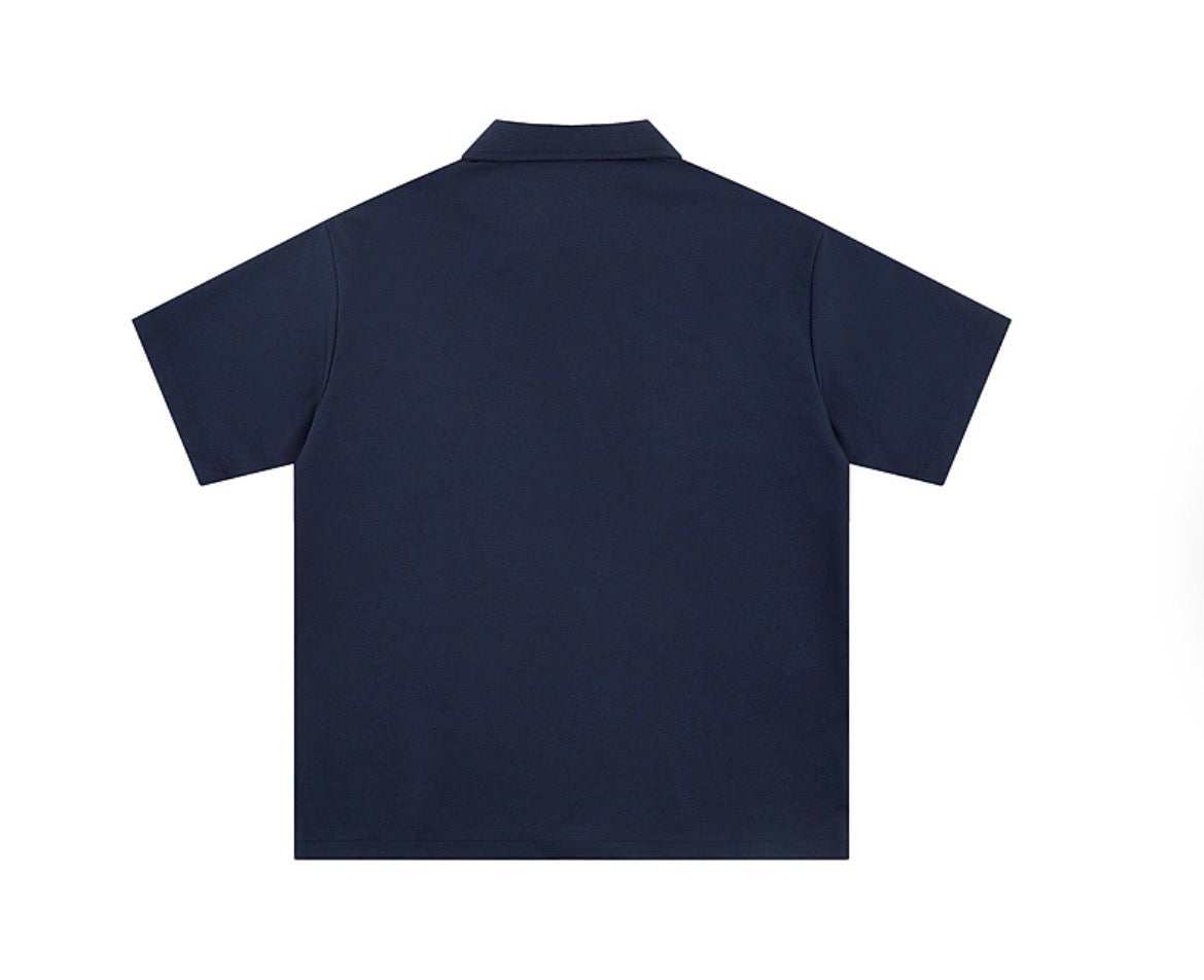 Patch motorsport shirt in navy