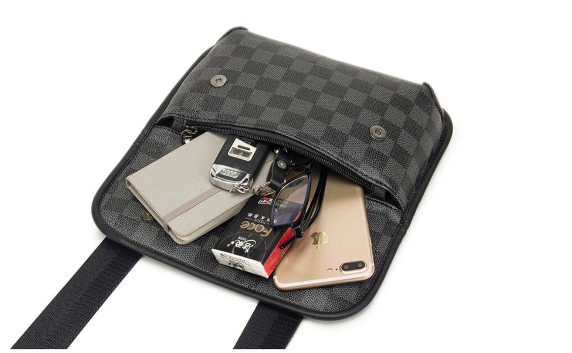 Checked pattern crossbody bag