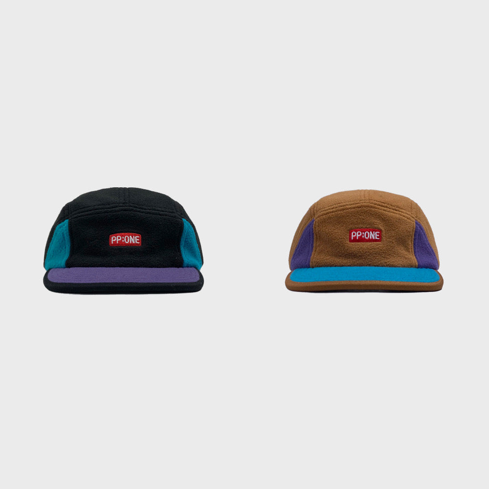 PP fleece color block panel hat