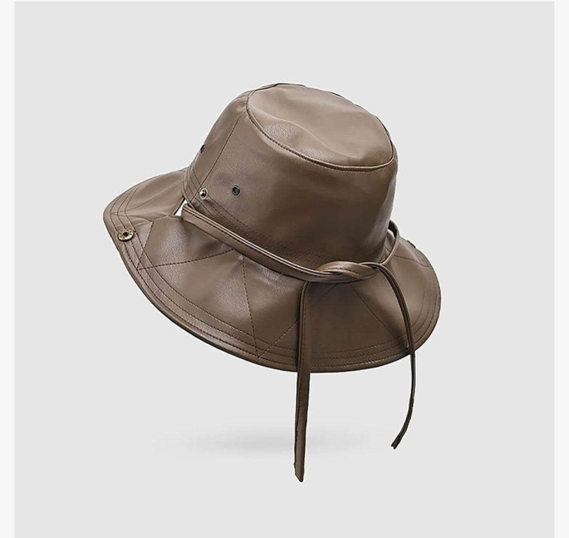 Faux leather bucket hat