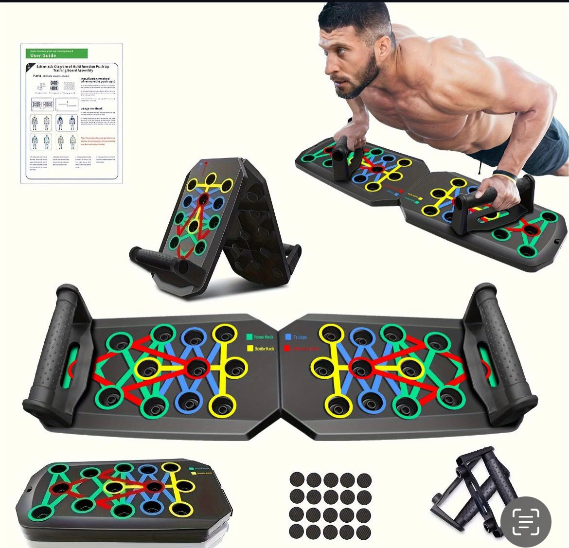 28 count push up board with extension bands