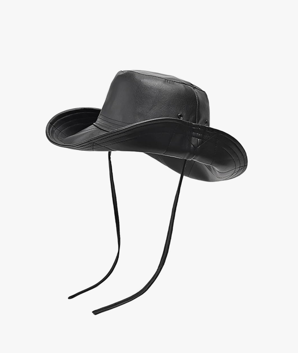 Faux leather bucket hat