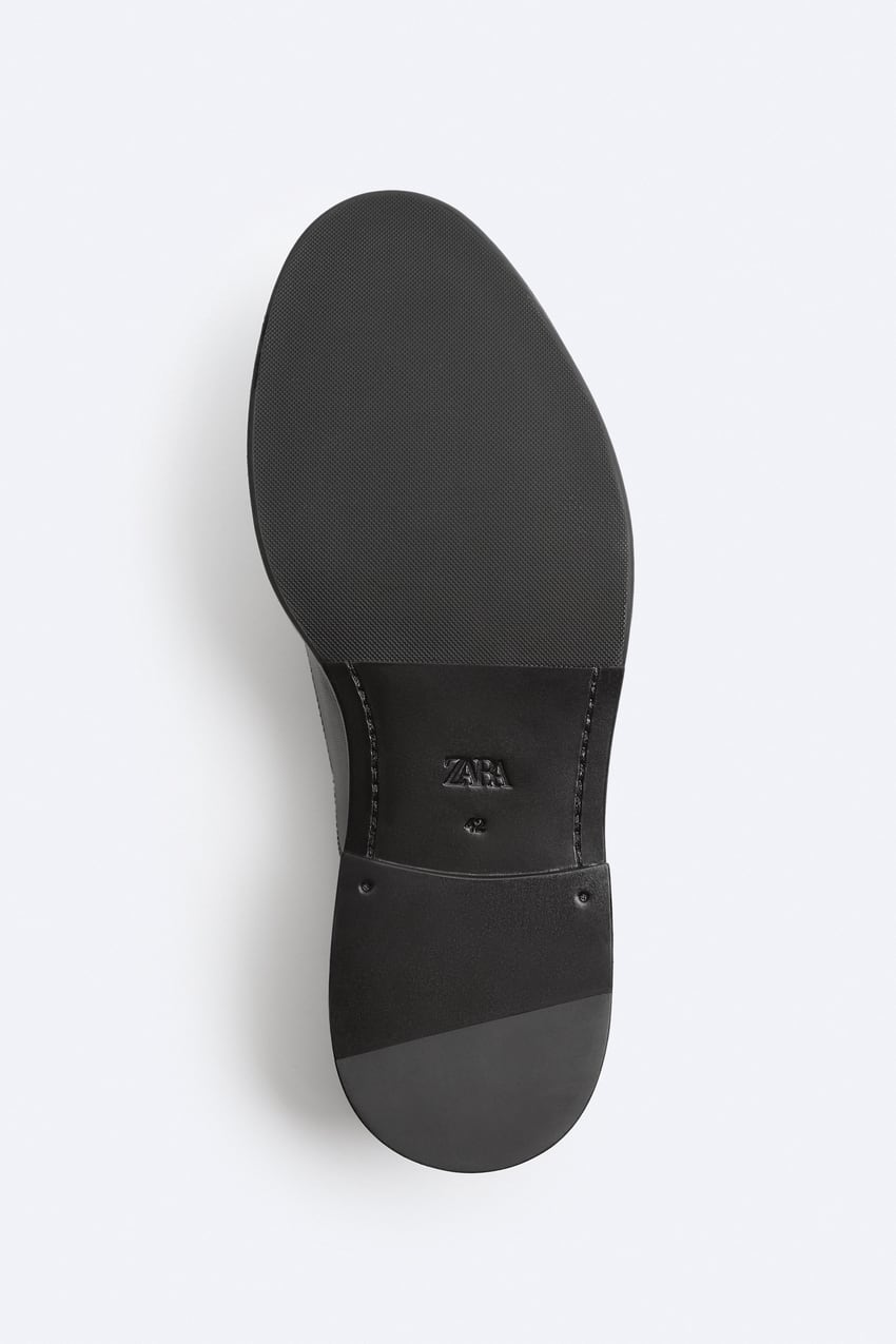 Zara black leather monk strap