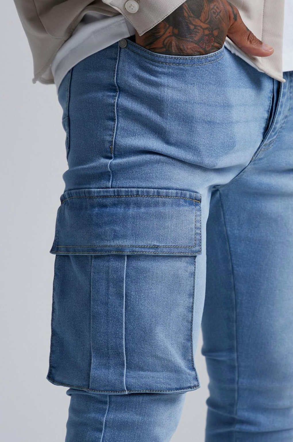 Boohoo cargo denim in blue