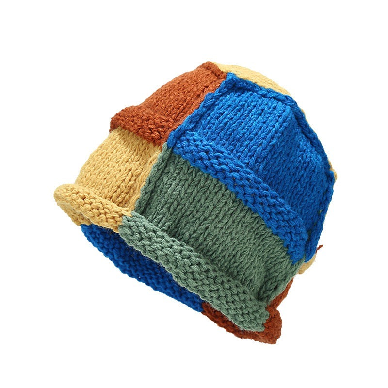 Y2k knitted patchwork beanie