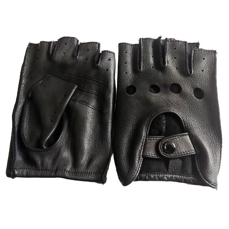 Knuckle fingerless leather glove
