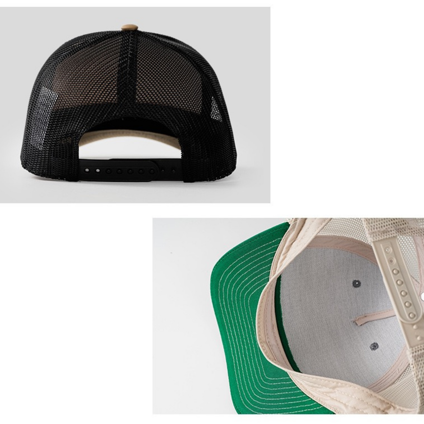 Plain contrast stitch trucker