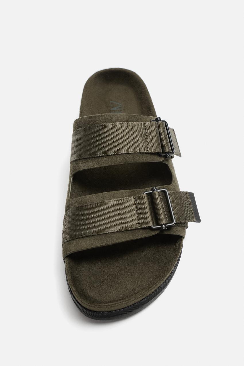 Zara Double strap sandal in olive