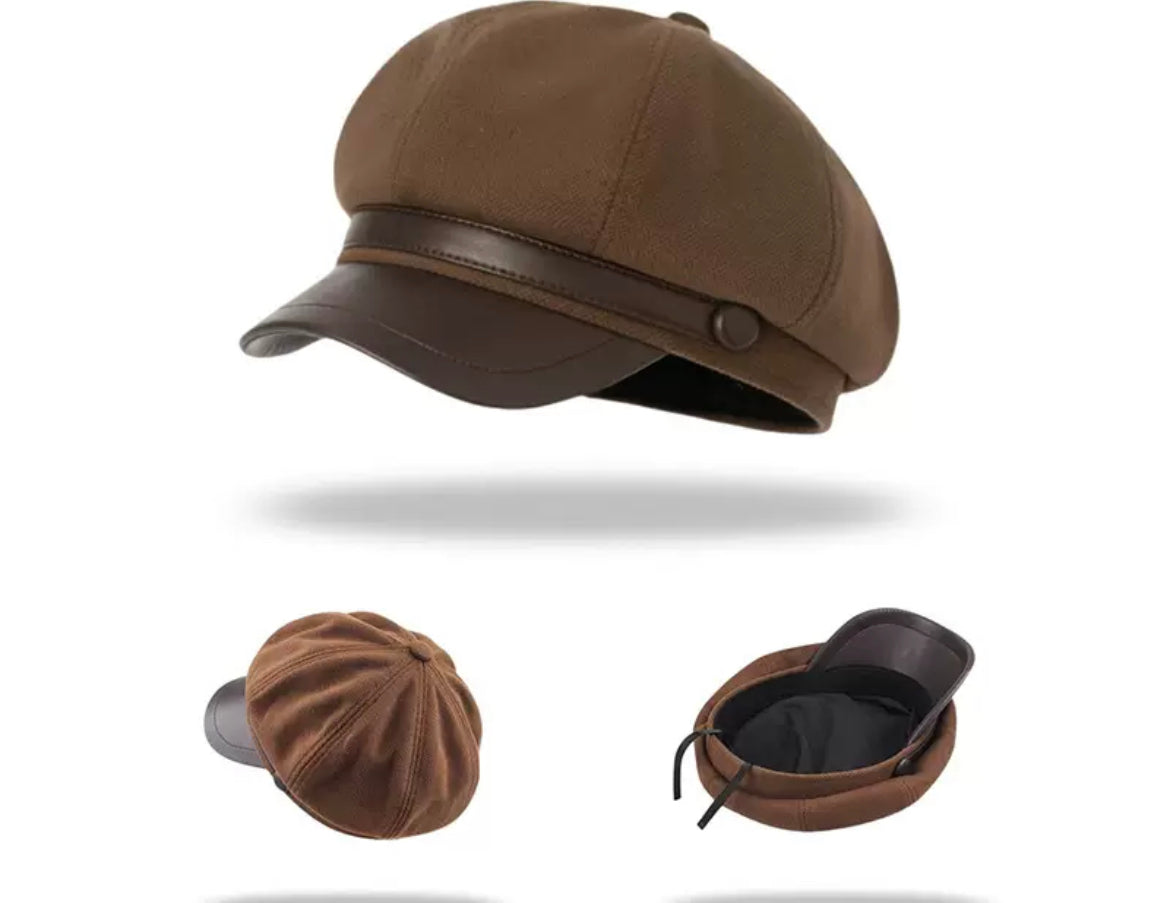 Adair newsboy hat in brown