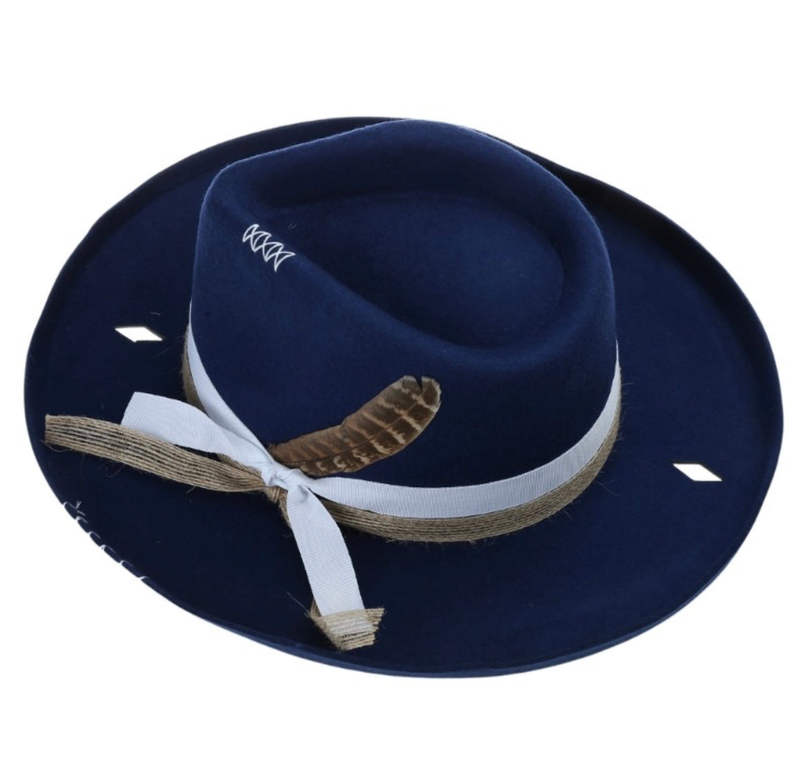 Distressed brim hat