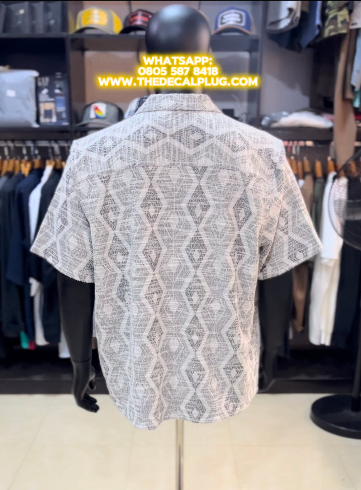 Primark patterned grey revere shirt