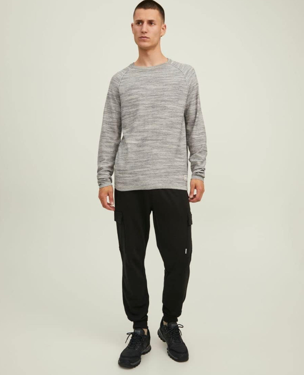 Jack & Jones knit sweatshirt in grey mix