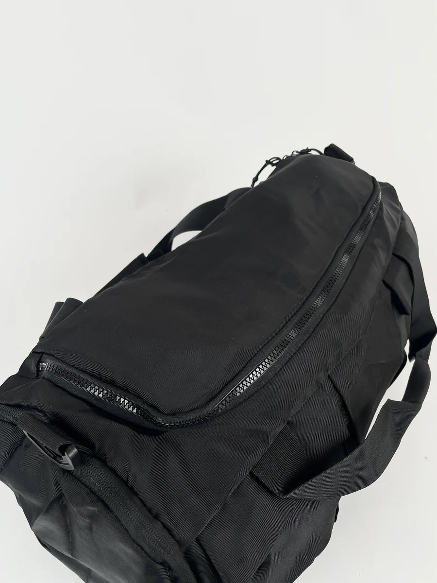 Plain tactical black duffel bag