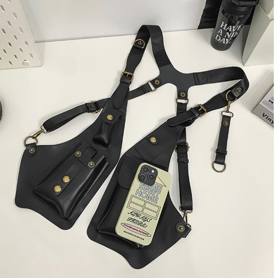 Leather utility vest purse