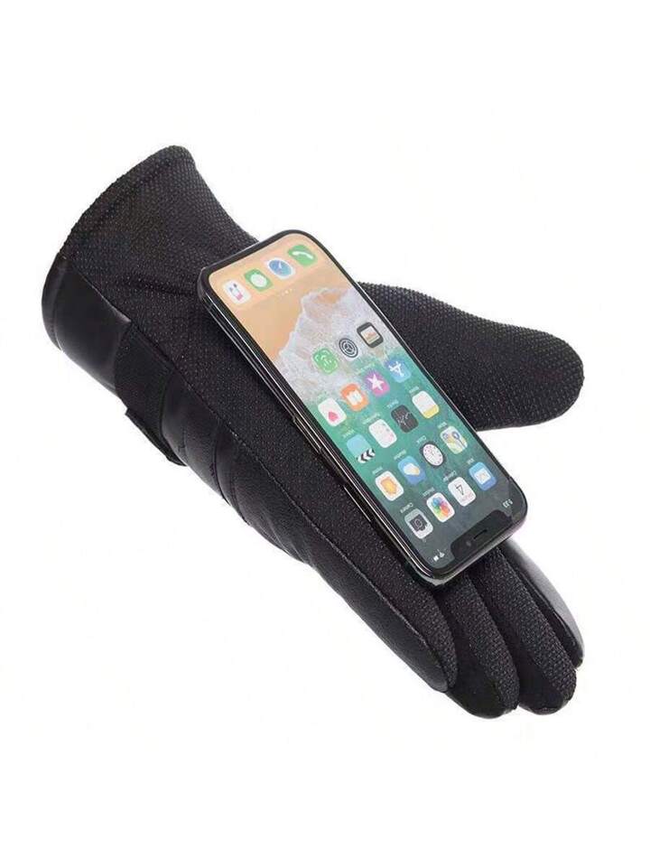 Mitten faux leather glove