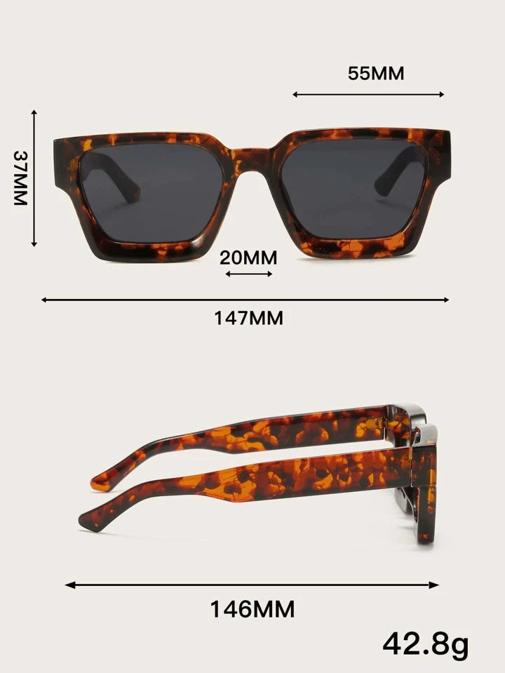 Big square lens retro glasses