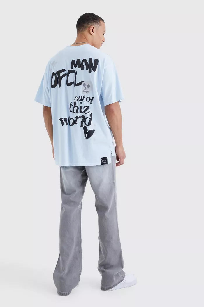 Boohoo RELAXED RIGID FLARE JEAN