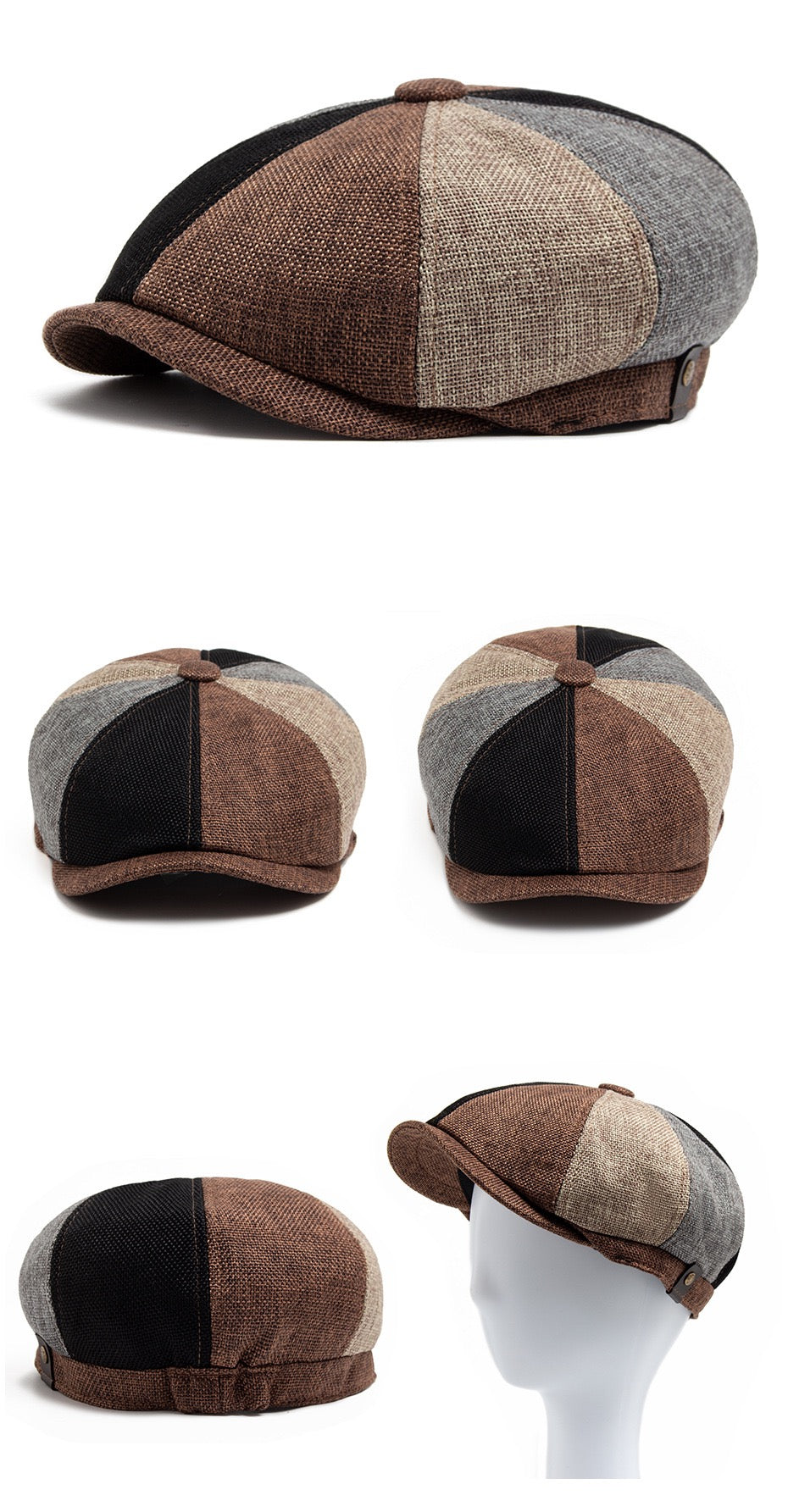 oxford color mix gatsby cap