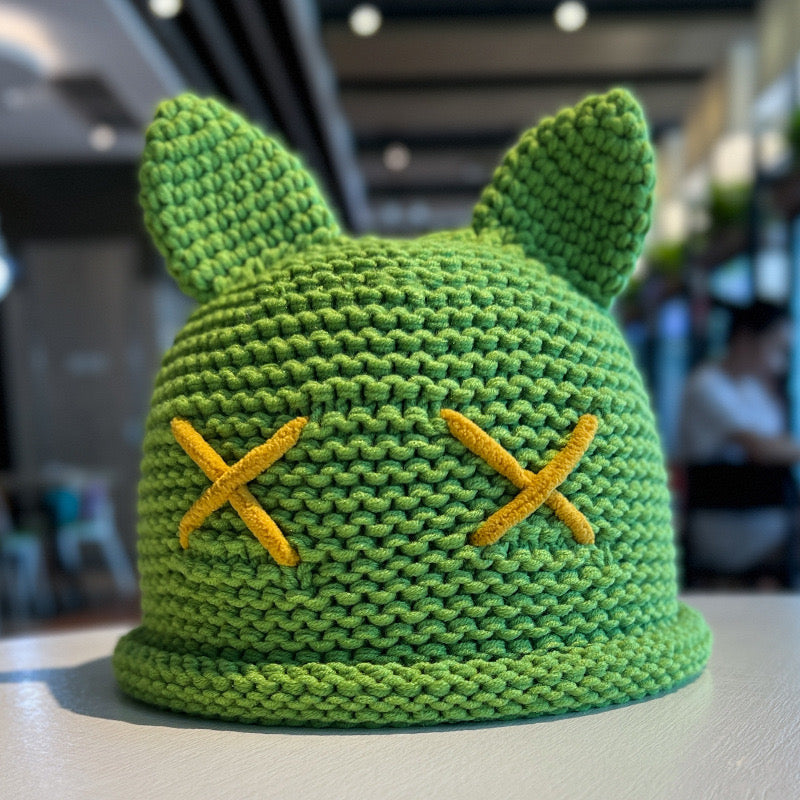 Knitted cat ear beanie