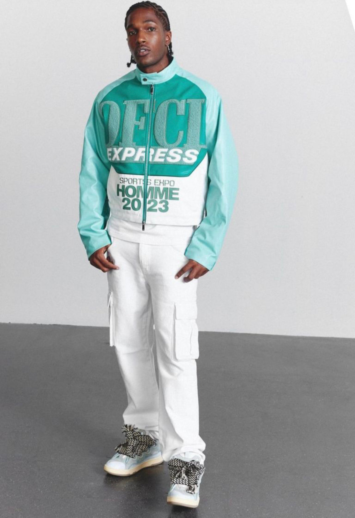 Boohoo relaxed rigid cargo jean white