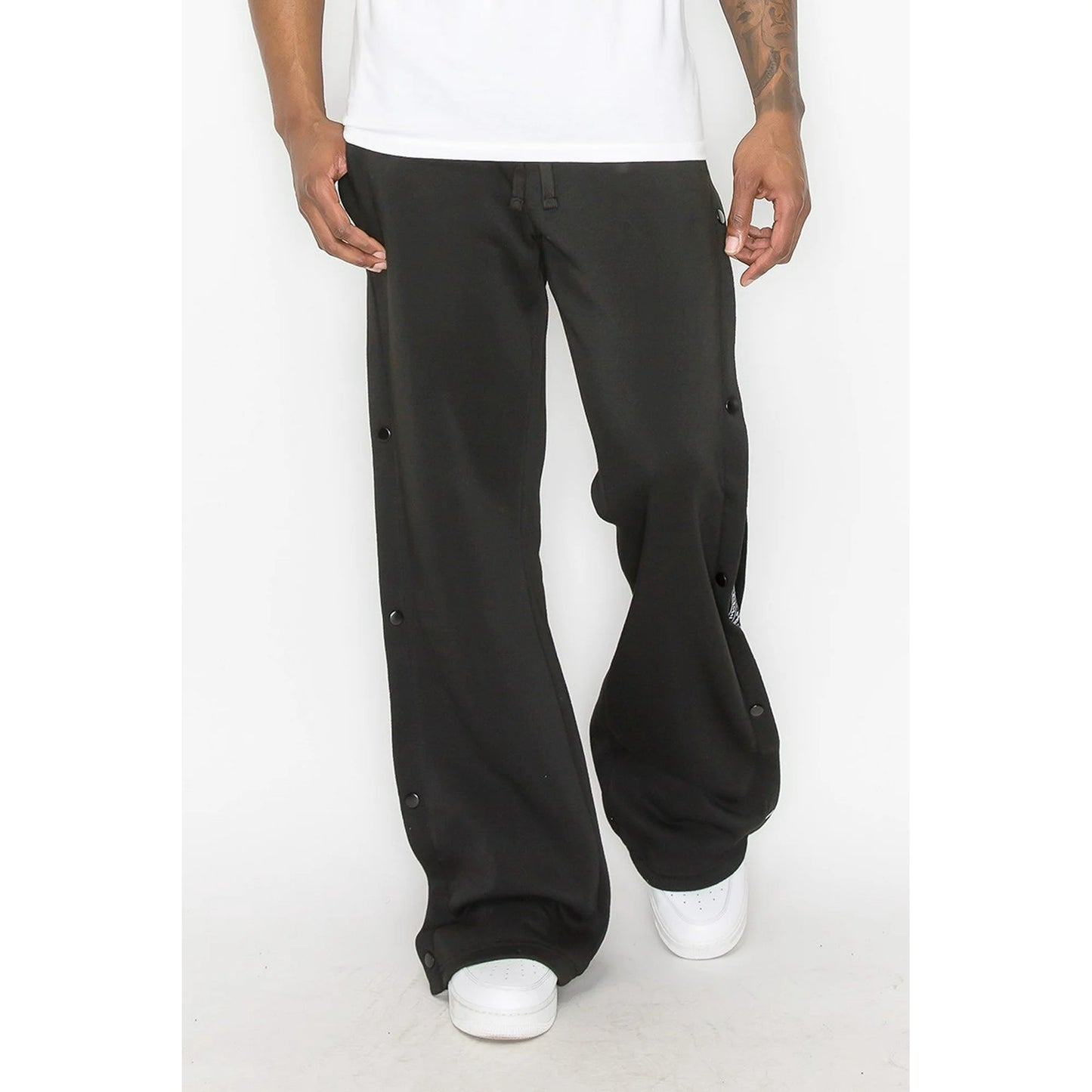 Paisley print flare pants black