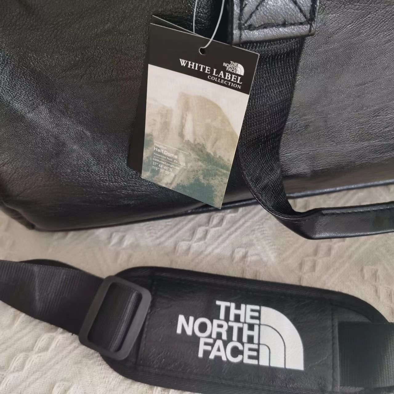 Thenorthface leather duffel bag