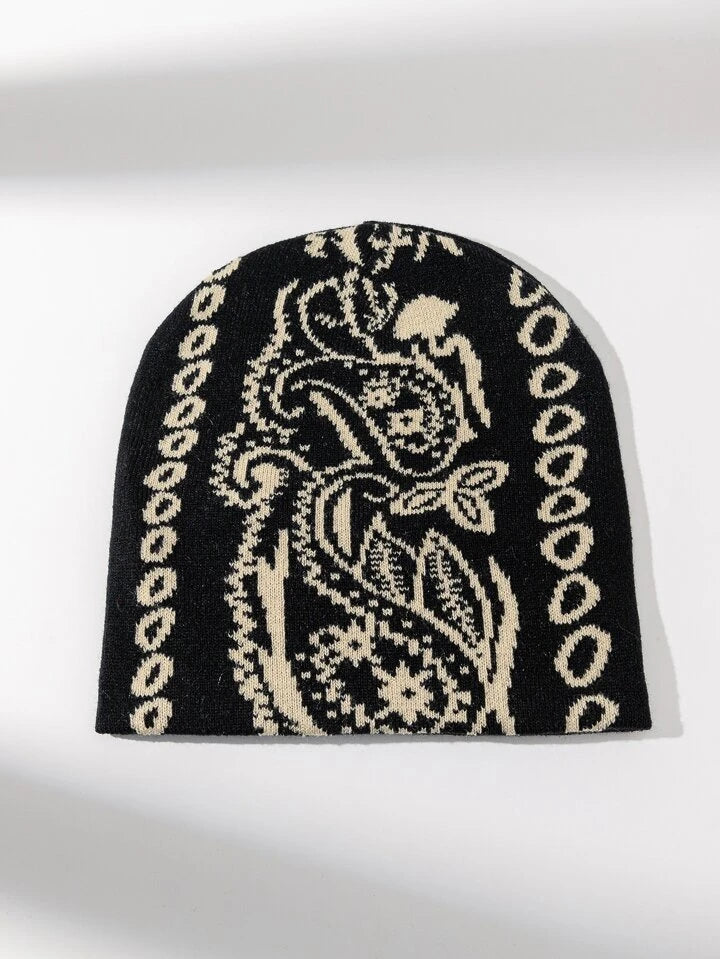 Paisley print beanie