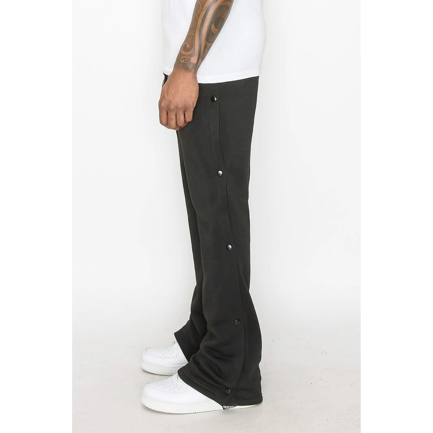Paisley print flare pants black