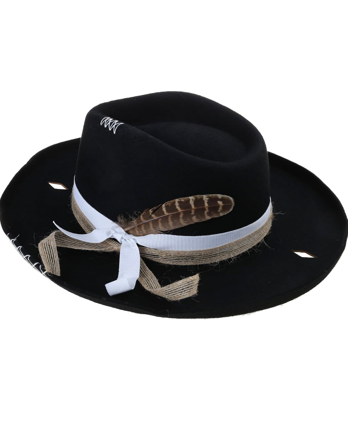 Distressed brim hat