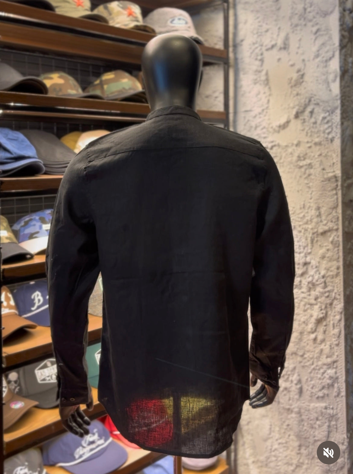 Reo linen band collar shirt