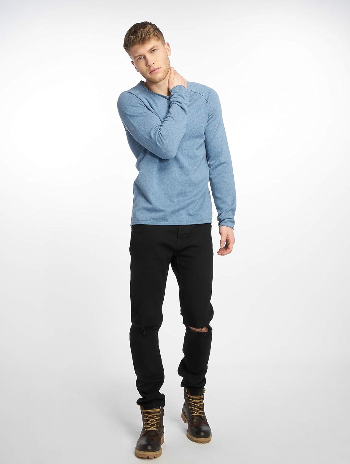 Jack & Jones knit sweatshirt in blue