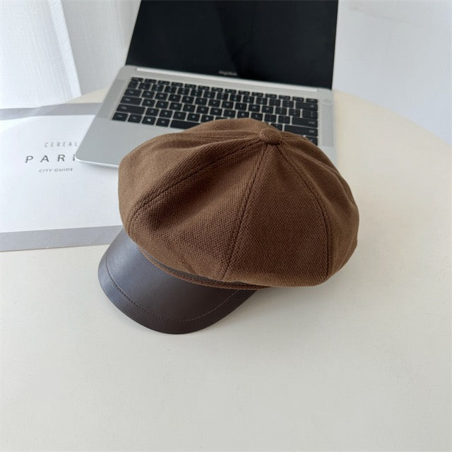 Adair newsboy hat in brown
