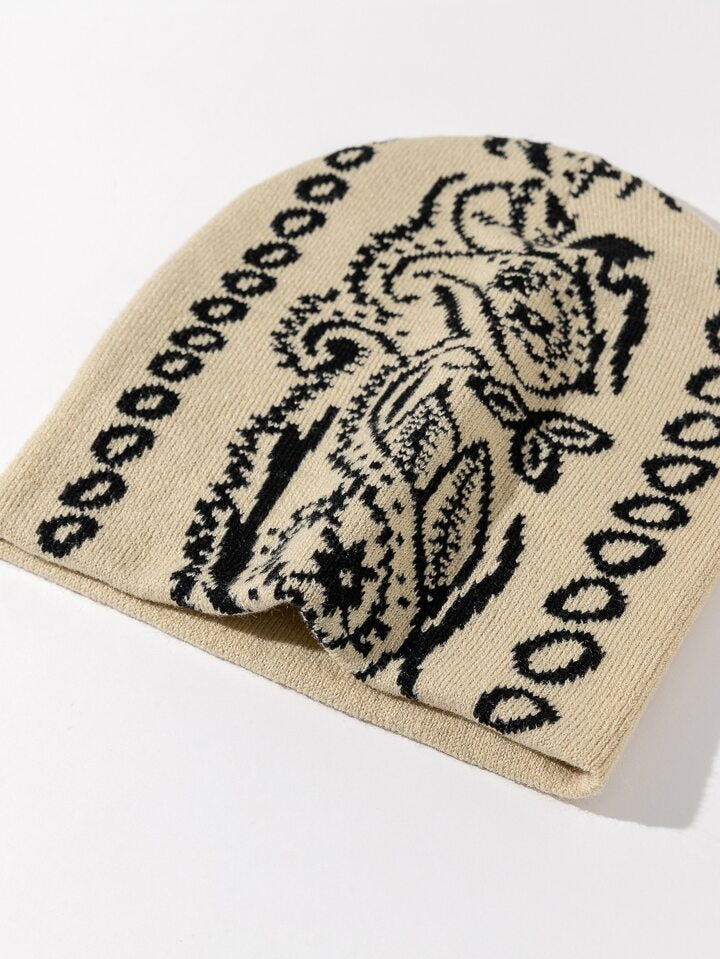 Paisley print beanie