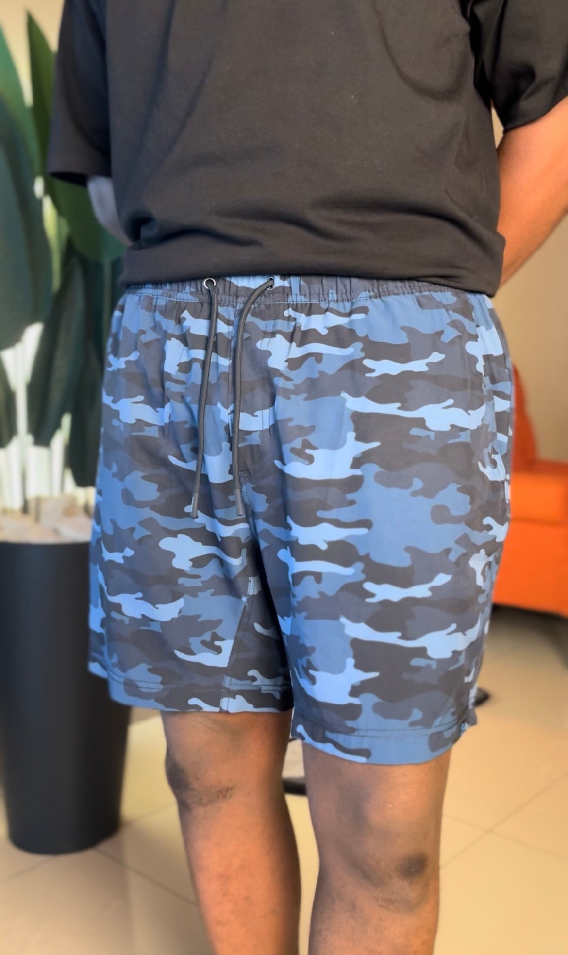 TV Blue camo swim short
