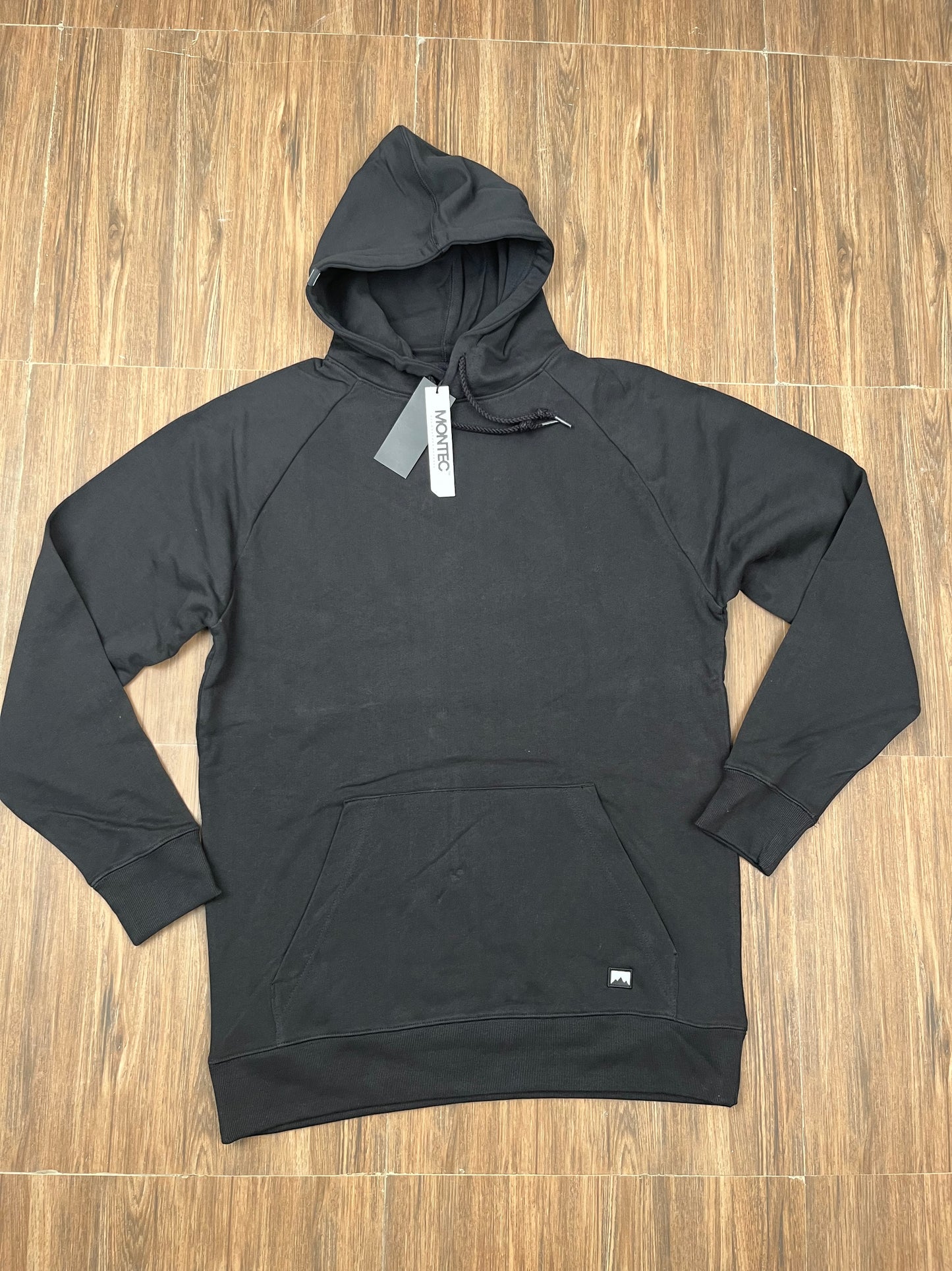 Montec hoodie in black with black lace