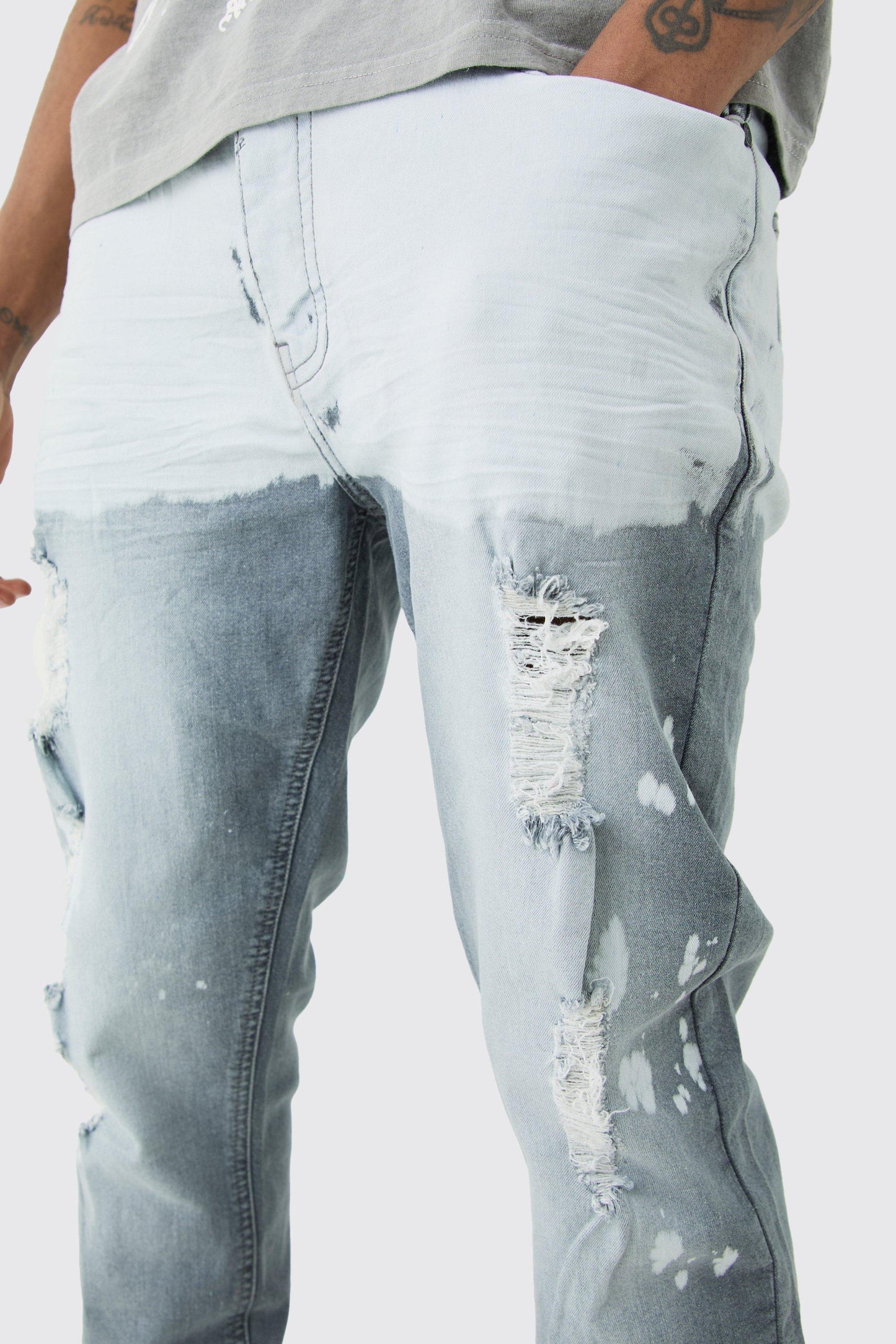 Boohoo paint effect jean