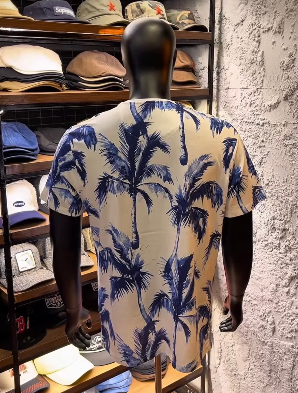 Remors blue palm tree cotton tee