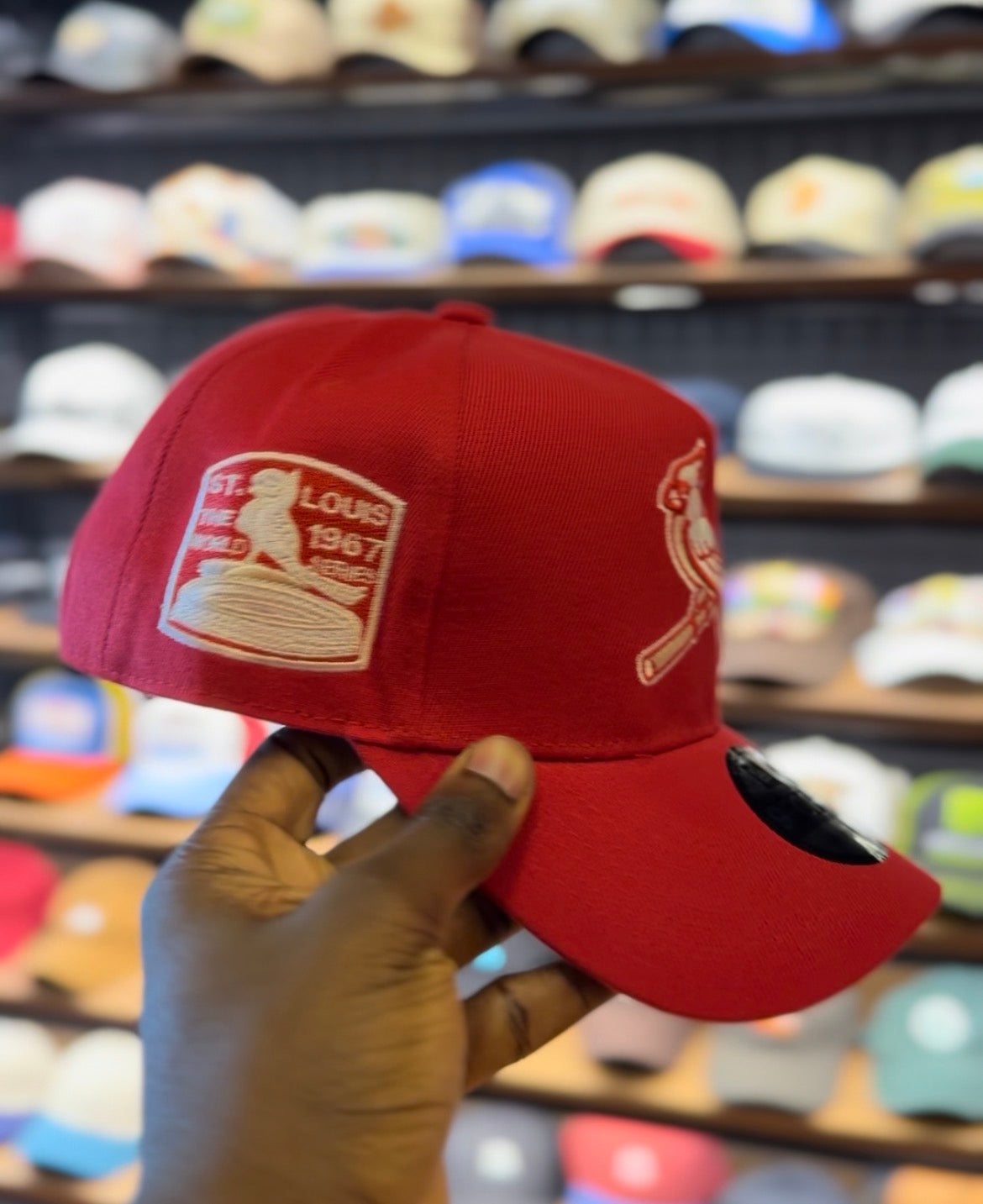 Louis red dad hat