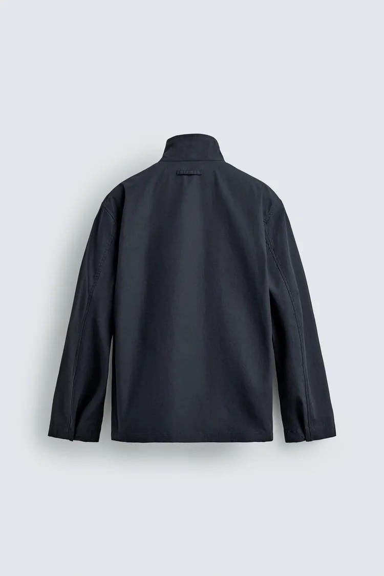 Zara navy blue utility work jacket