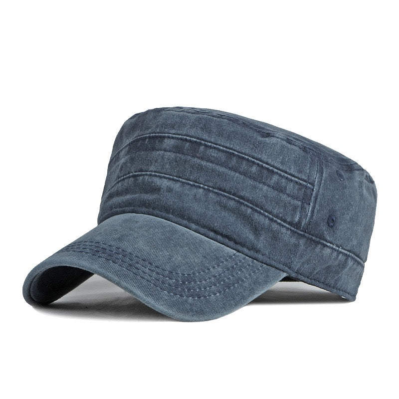 Flat top utility washed plain hat