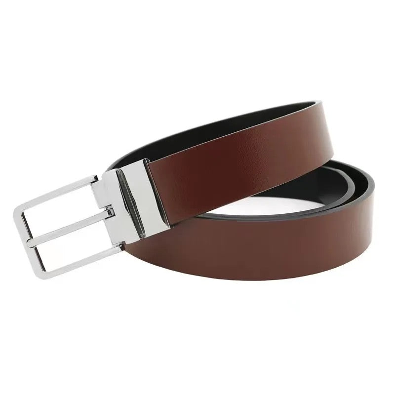 Two in one reversible leather belt