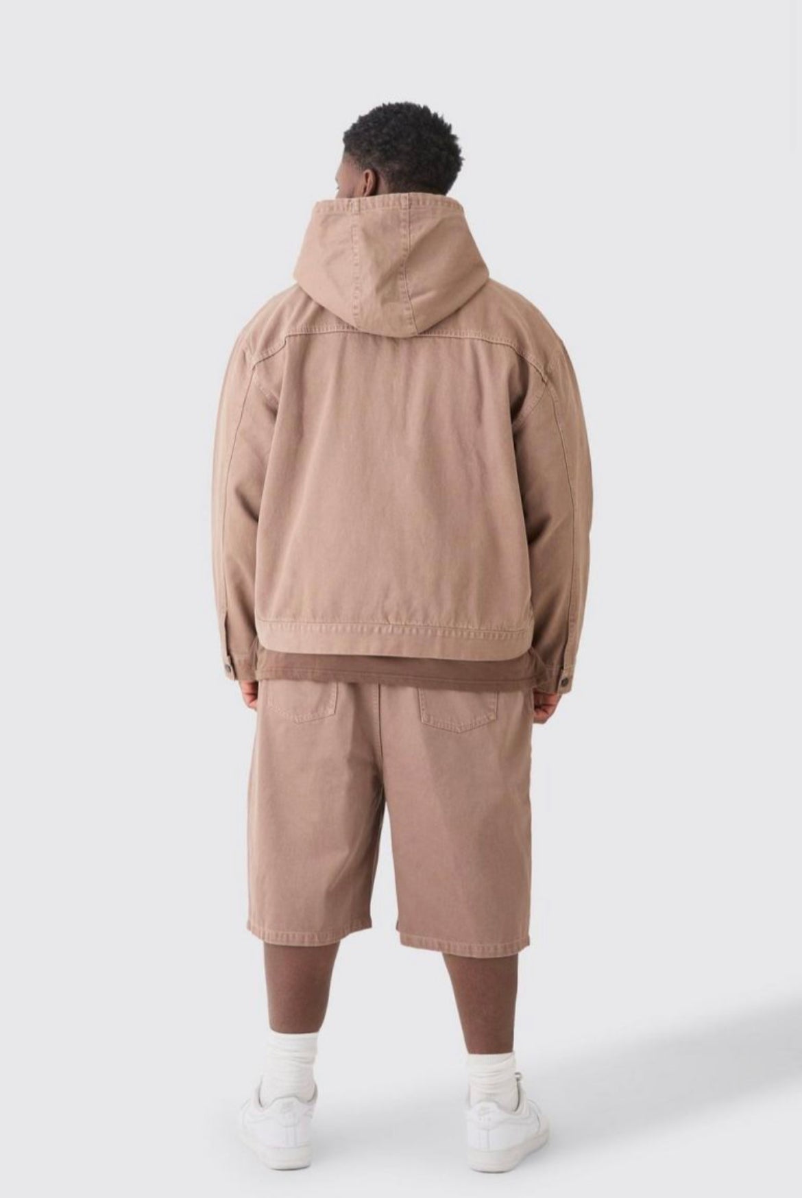 Boohoo overdyed denim jorts brown